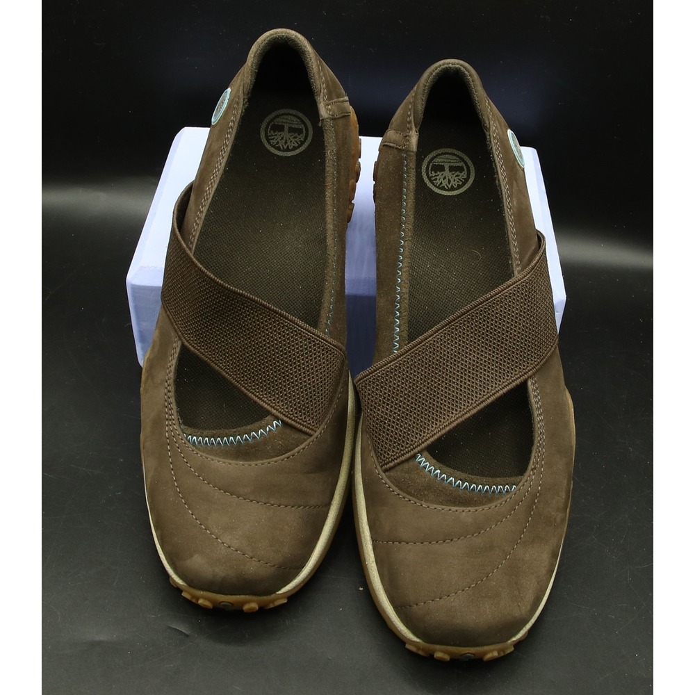 Timberland Women's Brown Leather Elastic Mary Jane, Model#29646, US 7.5M